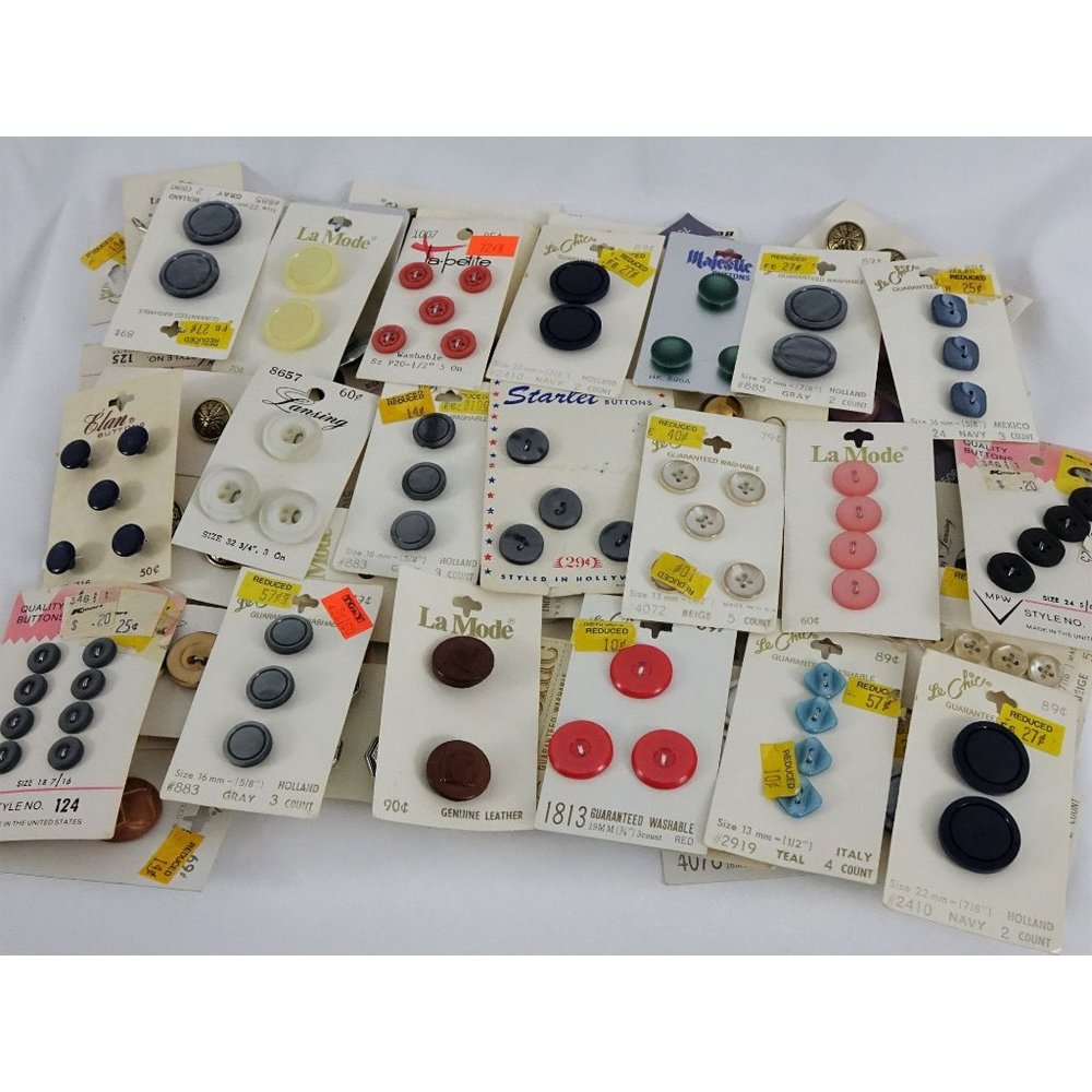Vintage Button Lot of 299 Buttons Duck Tin Bulk Buttons New Old Stock Crafting - Picture 6 of 8
